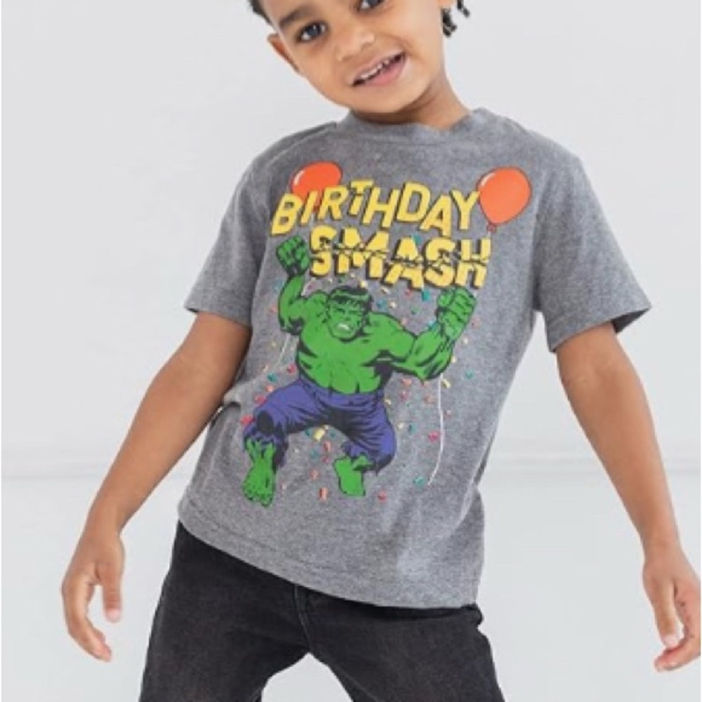 Marvel Adventures Hulk Birthday Gray T-Shirt BRAND NEW 4T - Picture 6 of 7